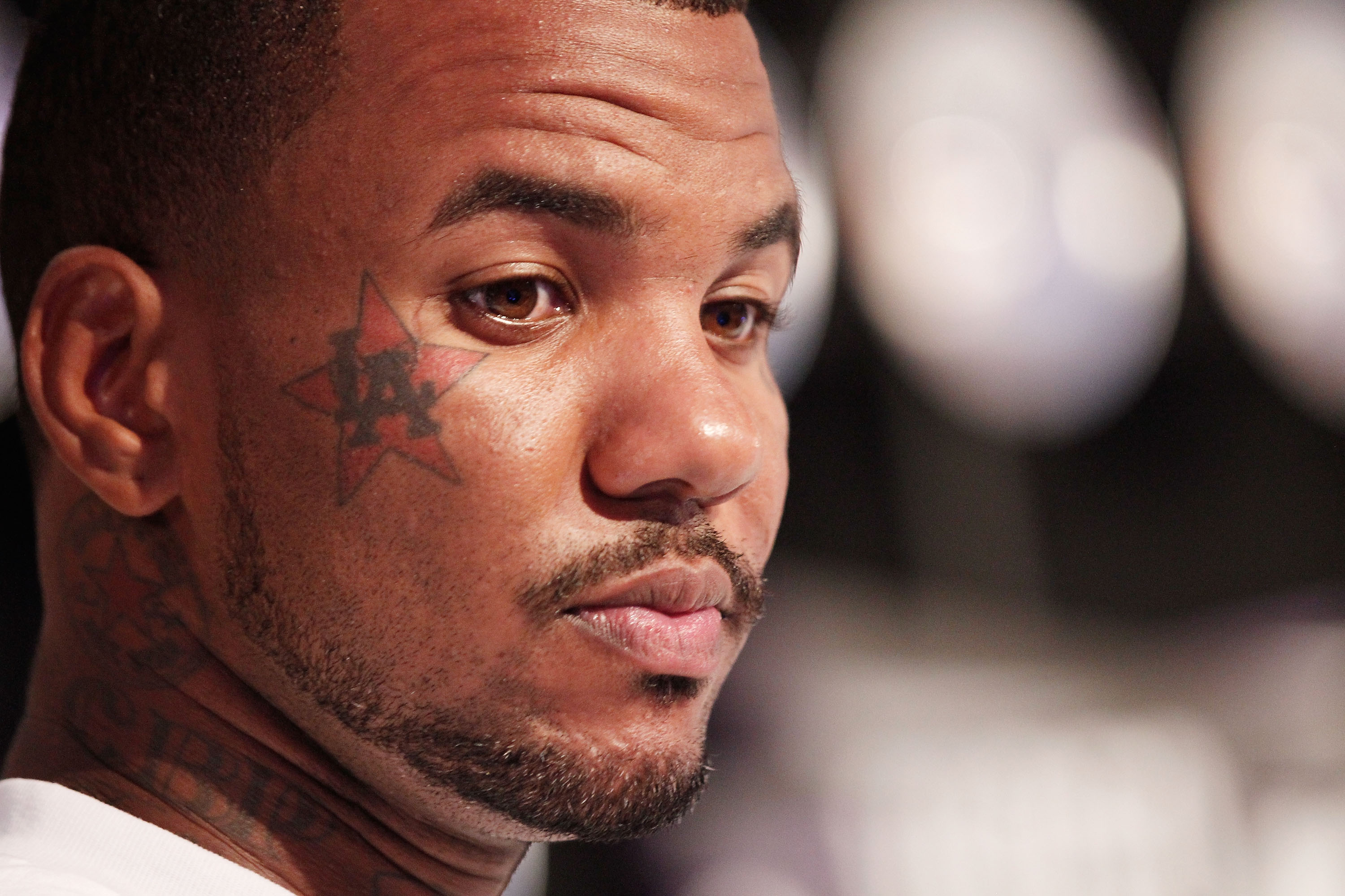 LOS ANGELES, CA - AUGUST 28: Rapper The Game arrives at the 2011 MTV Video Music Awards at Nokia Theatre L.A. LIVE on August 28, 2011 in Los Angeles, California. (Photo by Christopher Polk/Getty Images)